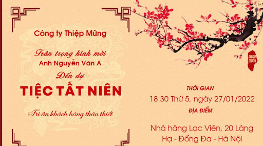 Giấy mời dự tiệc tất niên công ty cuối năm hấp dẫn